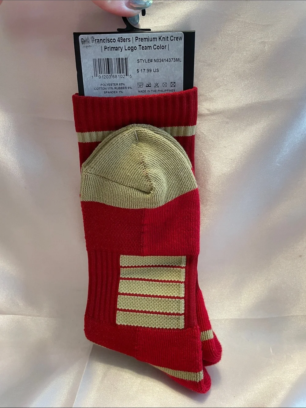 Unisex Strideline San Francisco 49ers Premium Knit Crew Socks - NWT M/L